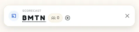 Scorecast Scoria en barre flottante avec code de partage